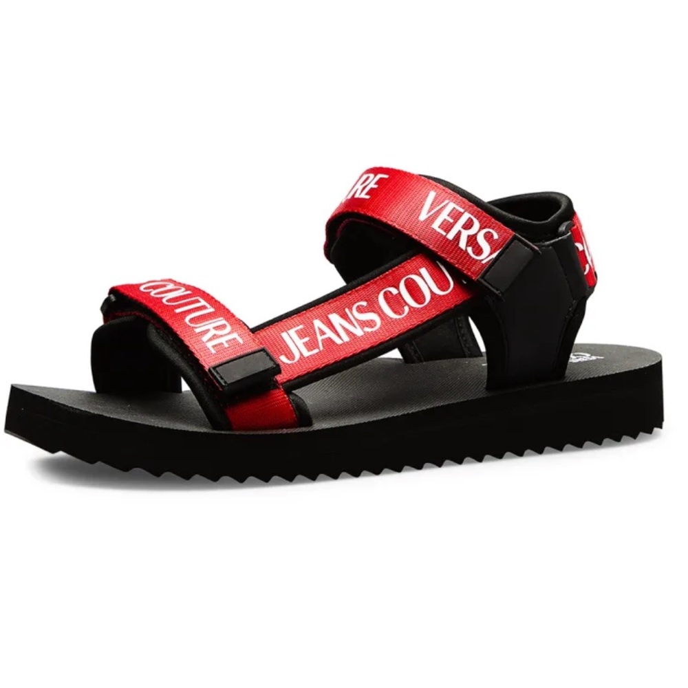 Versace Jeans Men's Strappy Logo Beach Sandals